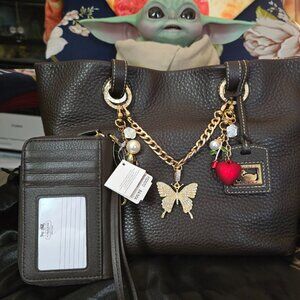 Dooney & Bourke medium East/west Grommet Shopper Shoulder Bag & Coach Wallet